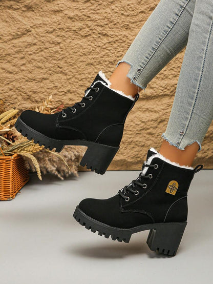 2024 New Stylish Mid-Heel Anti-Slip Boots, Korean Version Lightweight Warm Boots For Women, Autumn/Winter Mensa