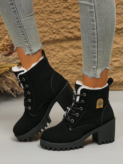 2024 New Stylish Mid-Heel Anti-Slip Boots, Korean Version Lightweight Warm Boots For Women, Autumn/Winter Mensa