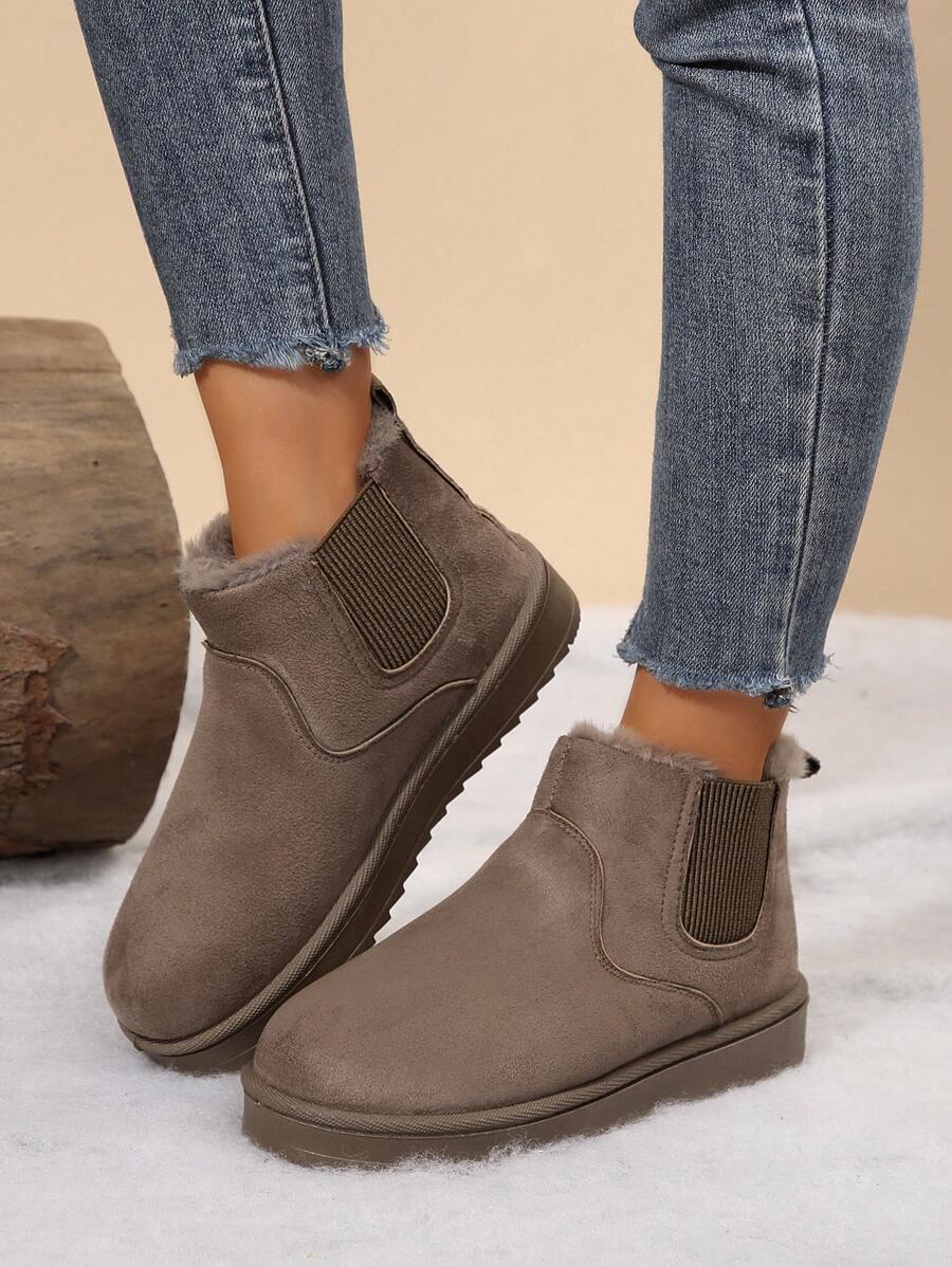 Warm & Comfy Women's Snow Boots: Short Plush Lining, Anti-Slip Sole, Perfect For Winter Fashion & Outdoor Mensa