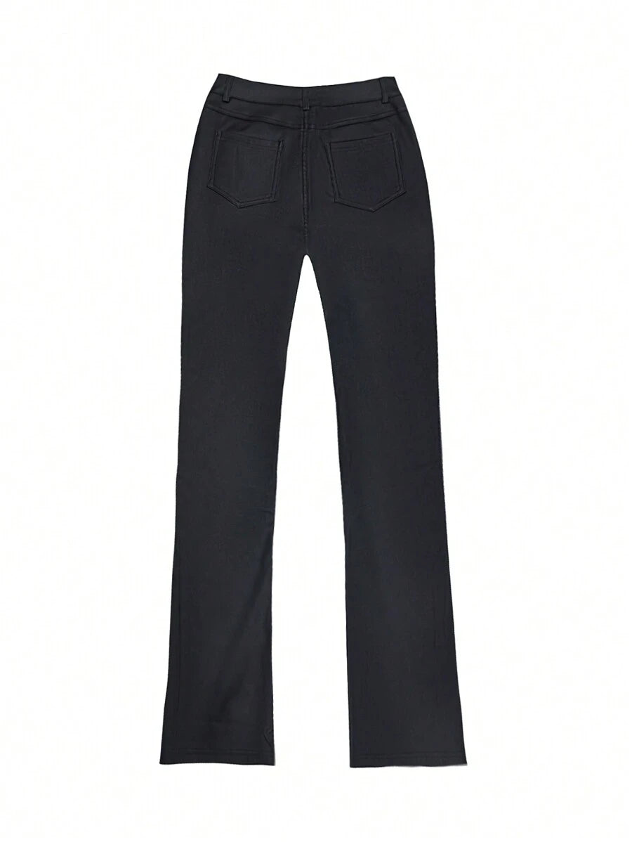 Durango High Waist Faux Leather Straight Leg Pants