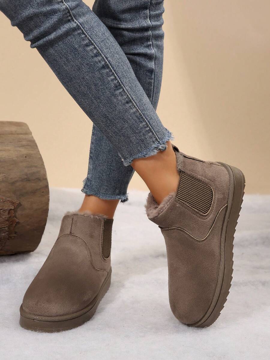 Warm & Comfy Women's Snow Boots: Short Plush Lining, Anti-Slip Sole, Perfect For Winter Fashion & Outdoor Mensa
