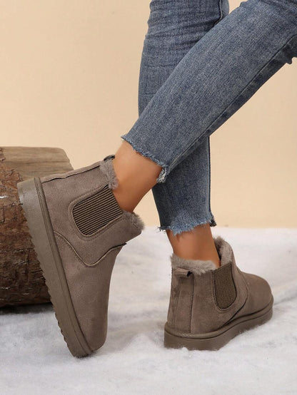 Warm & Comfy Women's Snow Boots: Short Plush Lining, Anti-Slip Sole, Perfect For Winter Fashion & Outdoor Mensa