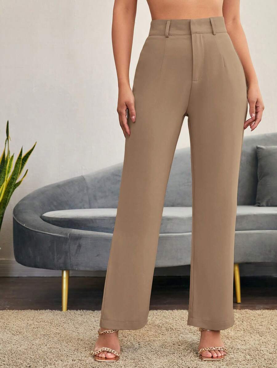 Women's High Waisted Flare Trousers, Tailored Dress Pants for Work Office - Black