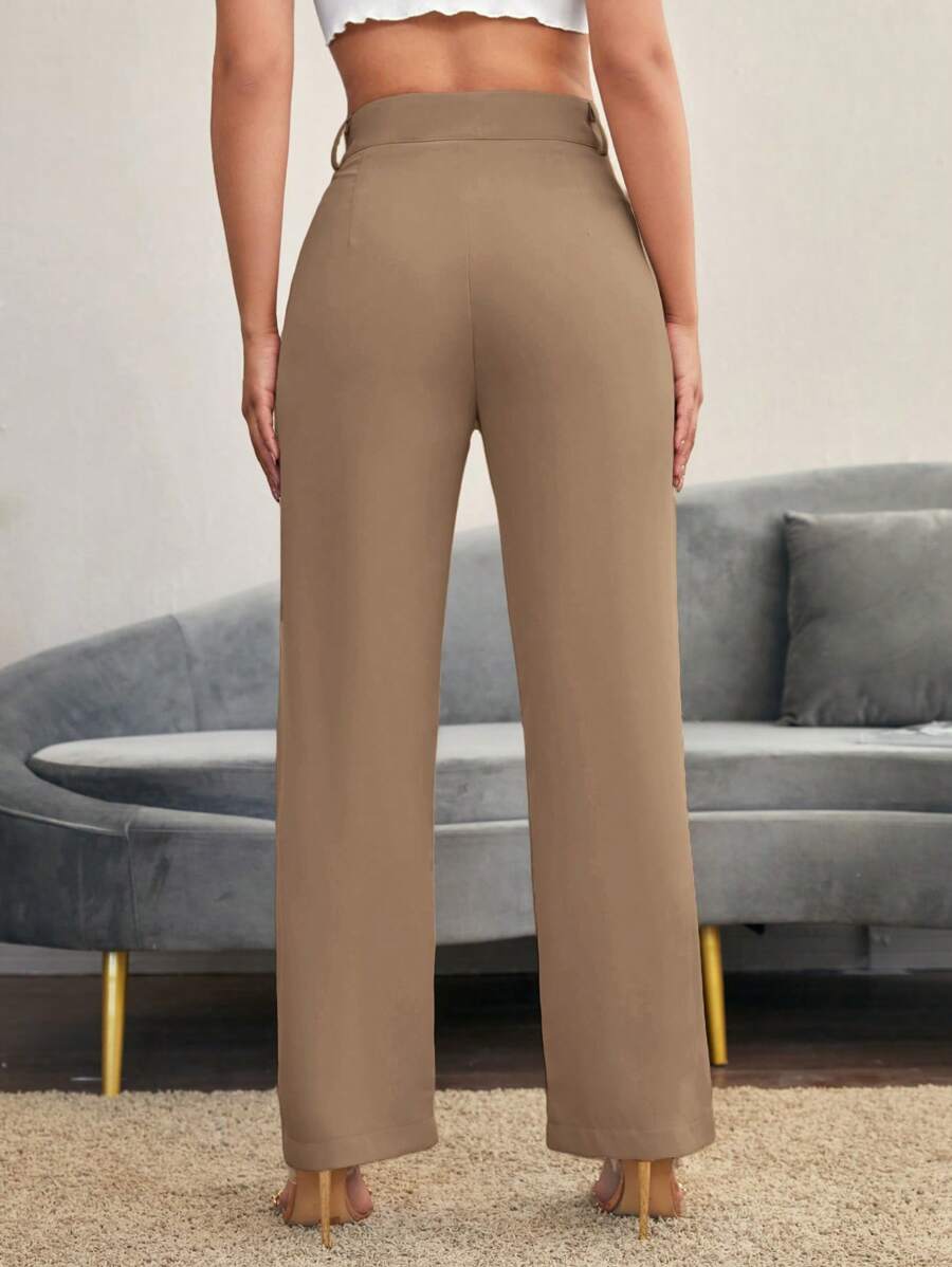 Women's High Waisted Flare Trousers, Tailored Dress Pants for Work Office - Black