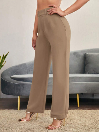 Women's High Waisted Flare Trousers, Tailored Dress Pants for Work Office - Black