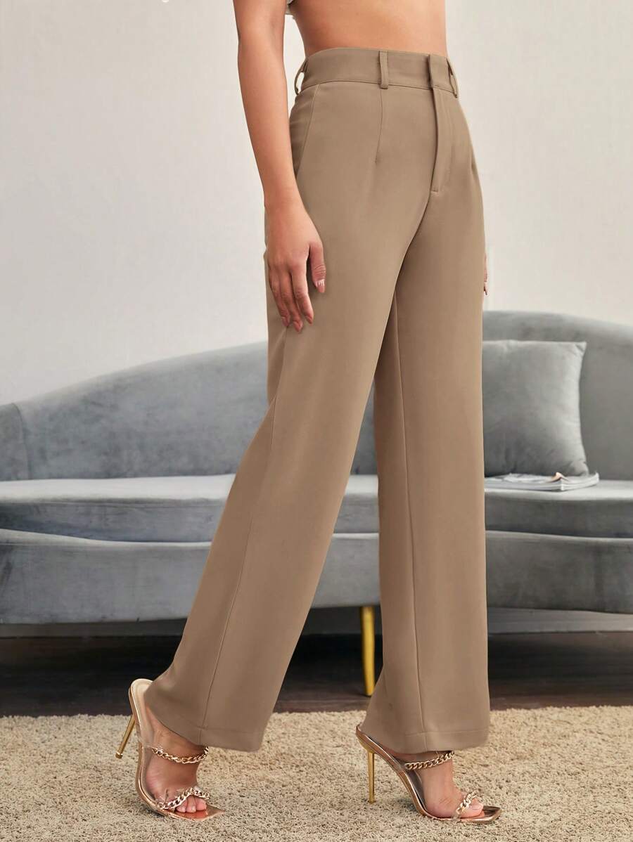 Women's High Waisted Flare Trousers, Tailored Dress Pants for Work Office - Black