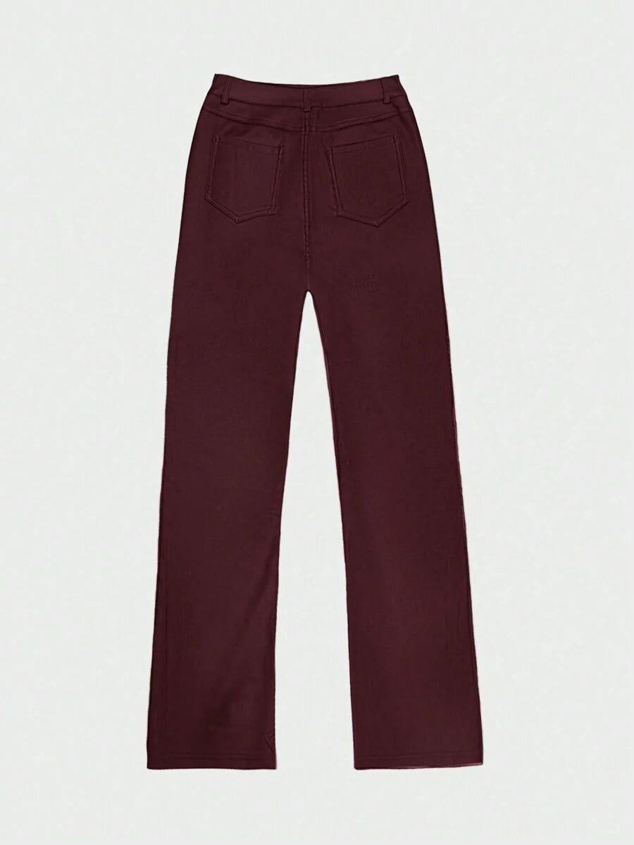 Durango High Waist Faux Leather Straight Leg Pants