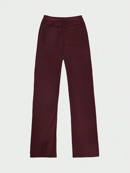 Durango High Waist Faux Leather Straight Leg Pants