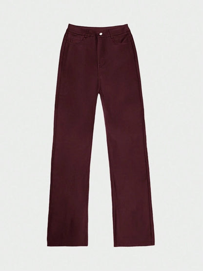 Durango High Waist Faux Leather Straight Leg Pants