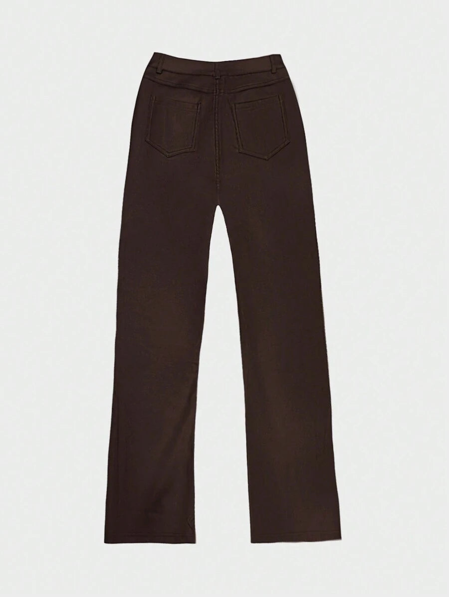 Durango High Waist Faux Leather Straight Leg Pants