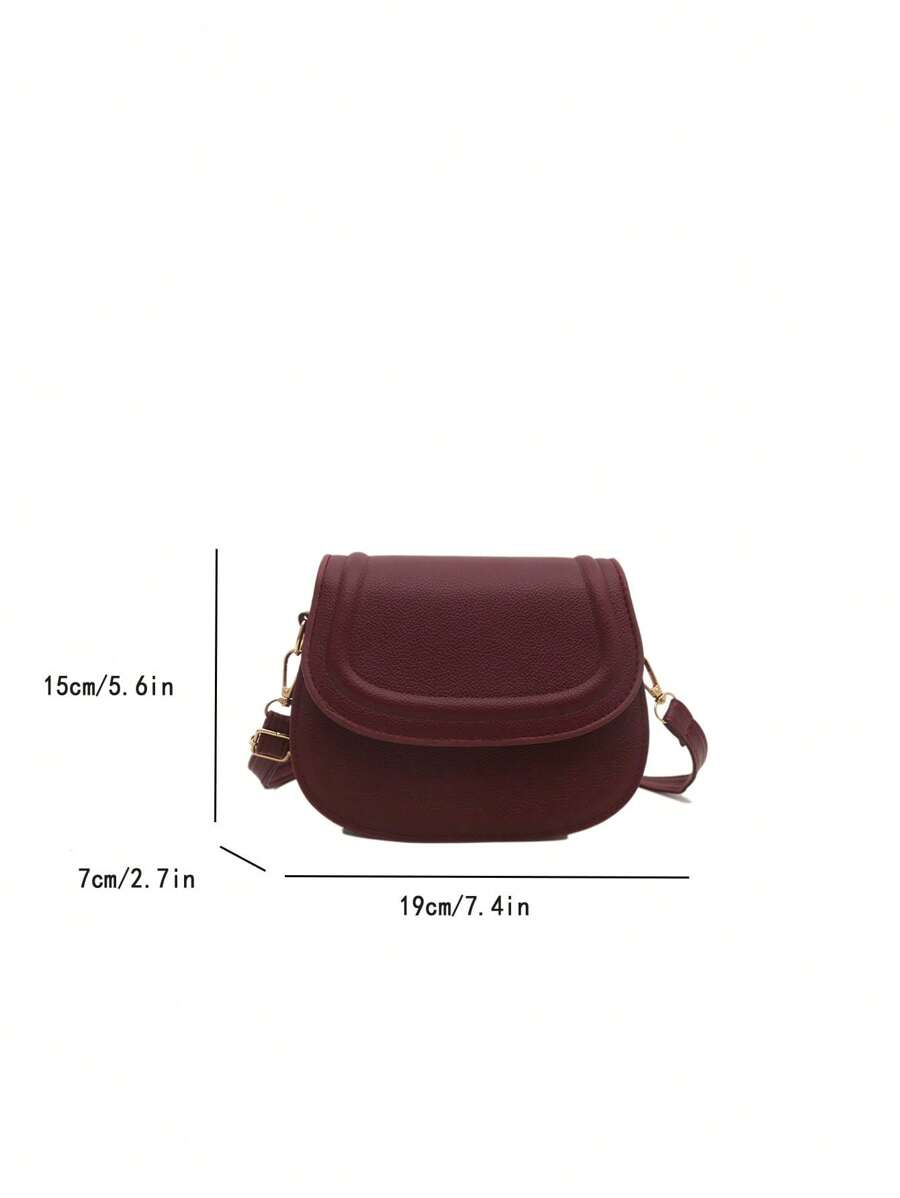 Women's Small Saddle Crossbody Bag, Faux Leather Flap Shoulder Purse with Adjustable Strap