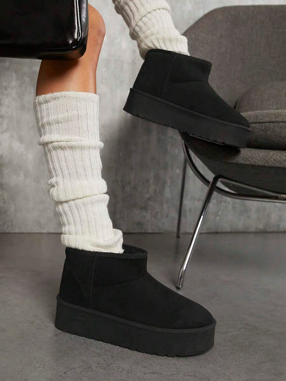 Solezae Women's Versatile Faux Suede Slip On Lug Sole Ankle Booties For Warm Mother's Day Present For Christmas Mensa