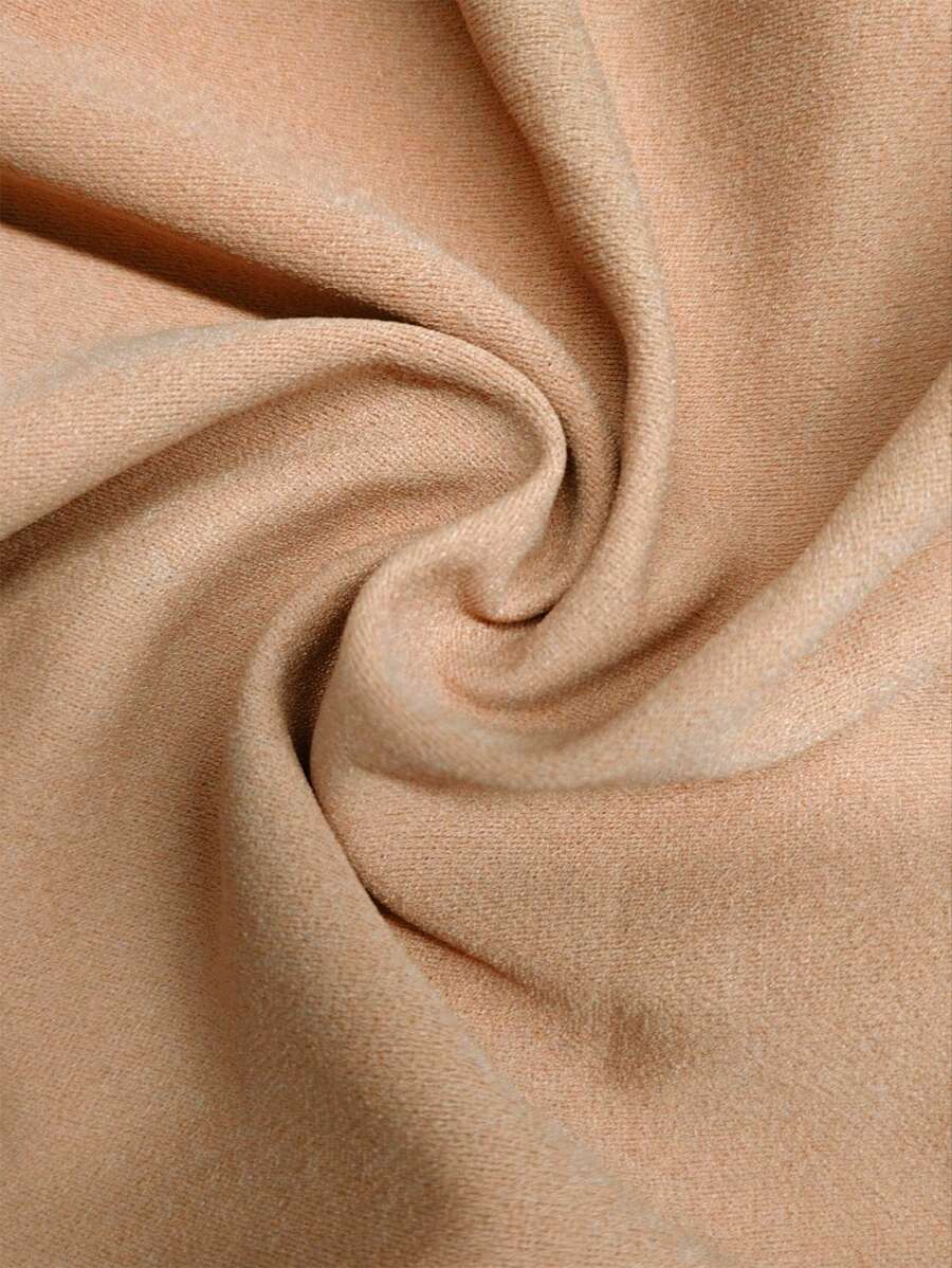 Philomena Pleated Neckline Open Front Cropped Knit Blazer - Khaki