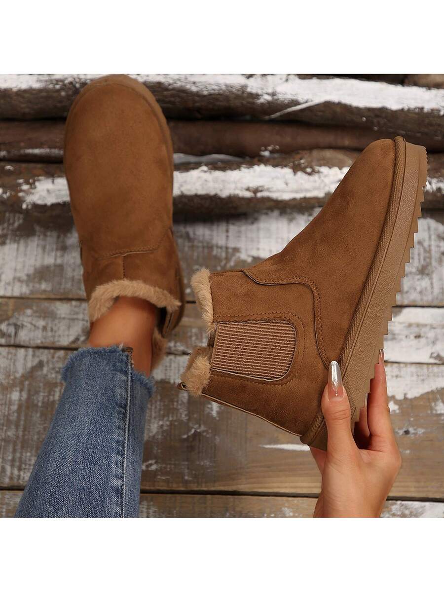 Warm & Comfy Women's Snow Boots: Short Plush Lining, Anti-Slip Sole, Perfect For Winter Fashion & Outdoor Mensa