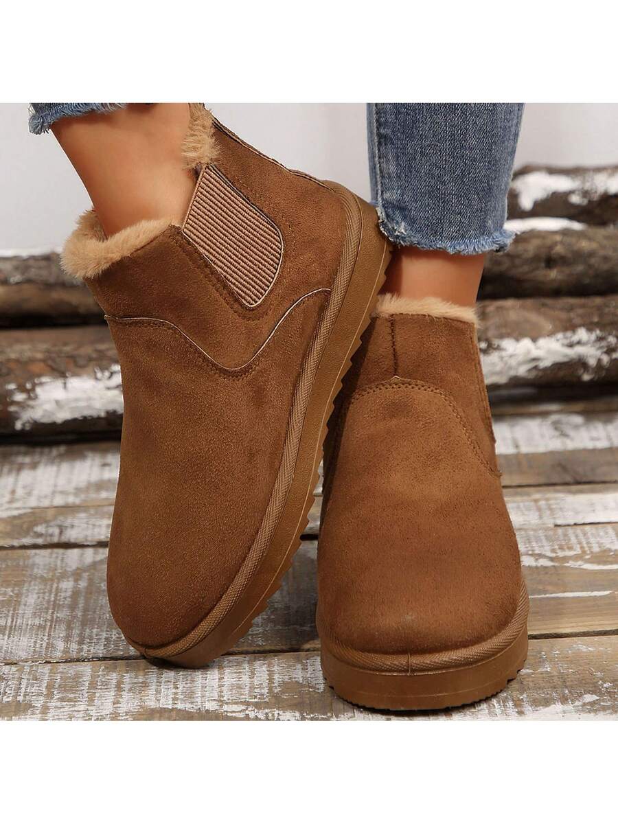 Warm & Comfy Women's Snow Boots: Short Plush Lining, Anti-Slip Sole, Perfect For Winter Fashion & Outdoor Mensa