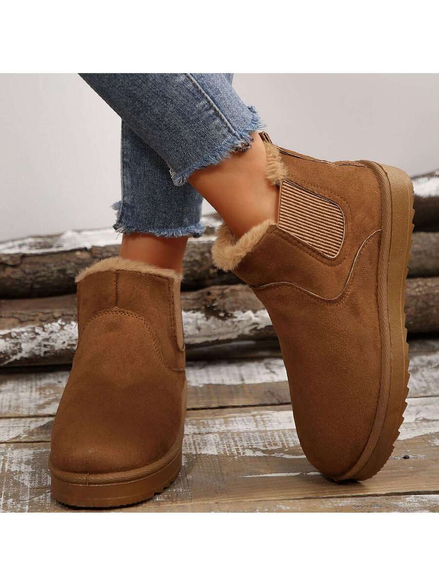 Warm & Comfy Women's Snow Boots: Short Plush Lining, Anti-Slip Sole, Perfect For Winter Fashion & Outdoor Mensa