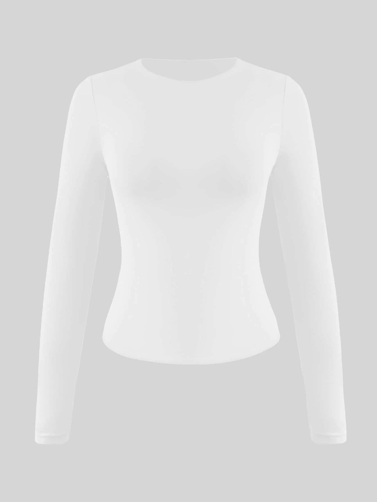 Aurora Slim Fit Round Neck Long Sleeve Tee - Black