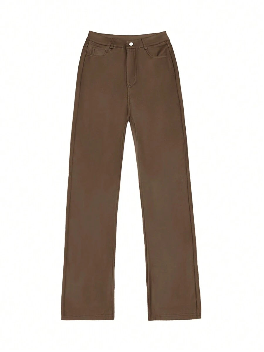 Durango High Waist Faux Leather Straight Leg Pants