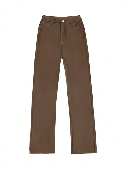 Durango High Waist Faux Leather Straight Leg Pants