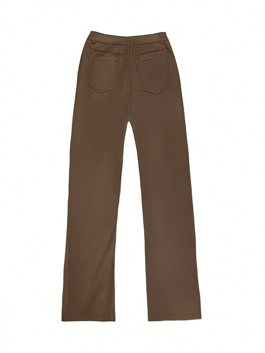 Durango High Waist Faux Leather Straight Leg Pants
