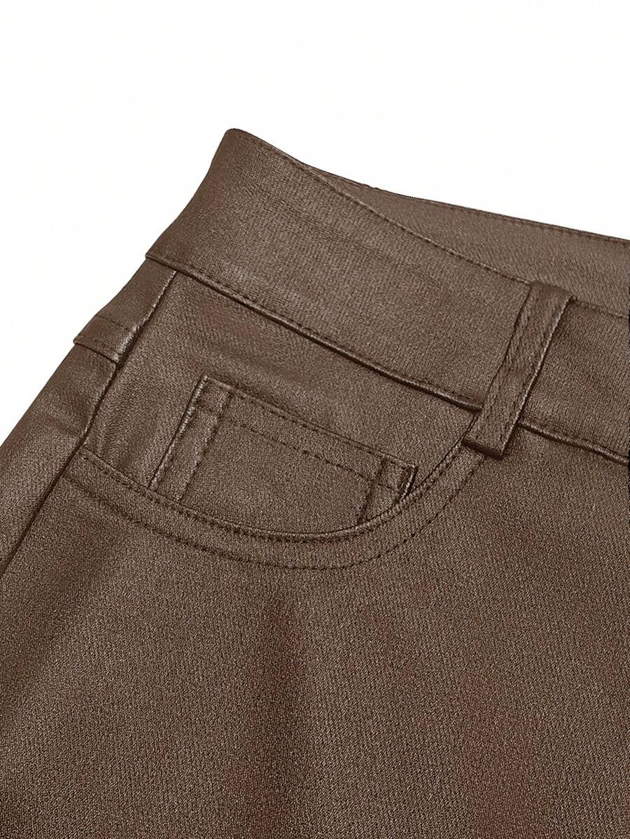 Durango High Waist Faux Leather Straight Leg Pants