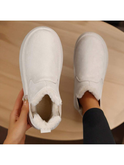 Women's Suede Winter Platform Boots Fuzzy Fluffy Boots Outdoor Mensa