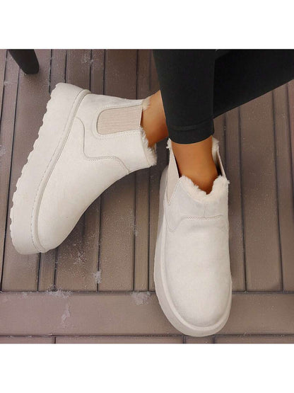 Women's Suede Winter Platform Boots Fuzzy Fluffy Boots Outdoor Mensa