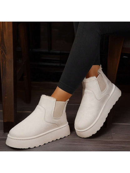 Women's Suede Winter Platform Boots Fuzzy Fluffy Boots Outdoor Mensa