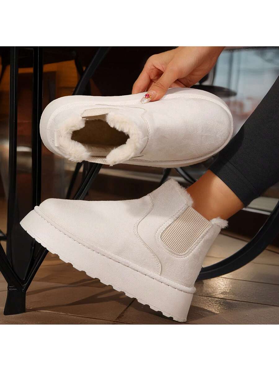 Women's Suede Winter Platform Boots Fuzzy Fluffy Boots Outdoor Mensa