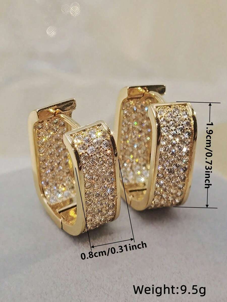 Women's Chunky Gold Hoop Earrings, Water Drop, Twisted and Pavé U-Shaped Minimalist Statement Earrings