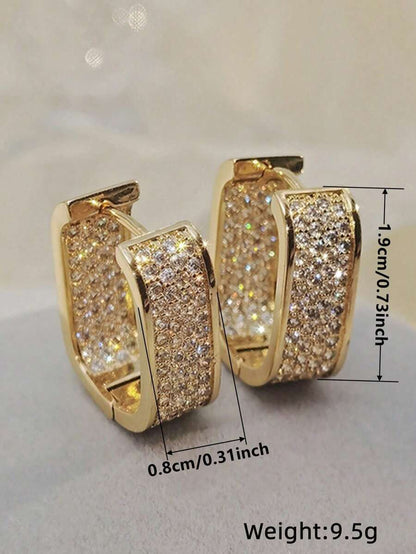 Women's Chunky Gold Hoop Earrings, Water Drop, Twisted and Pavé U-Shaped Minimalist Statement Earrings
