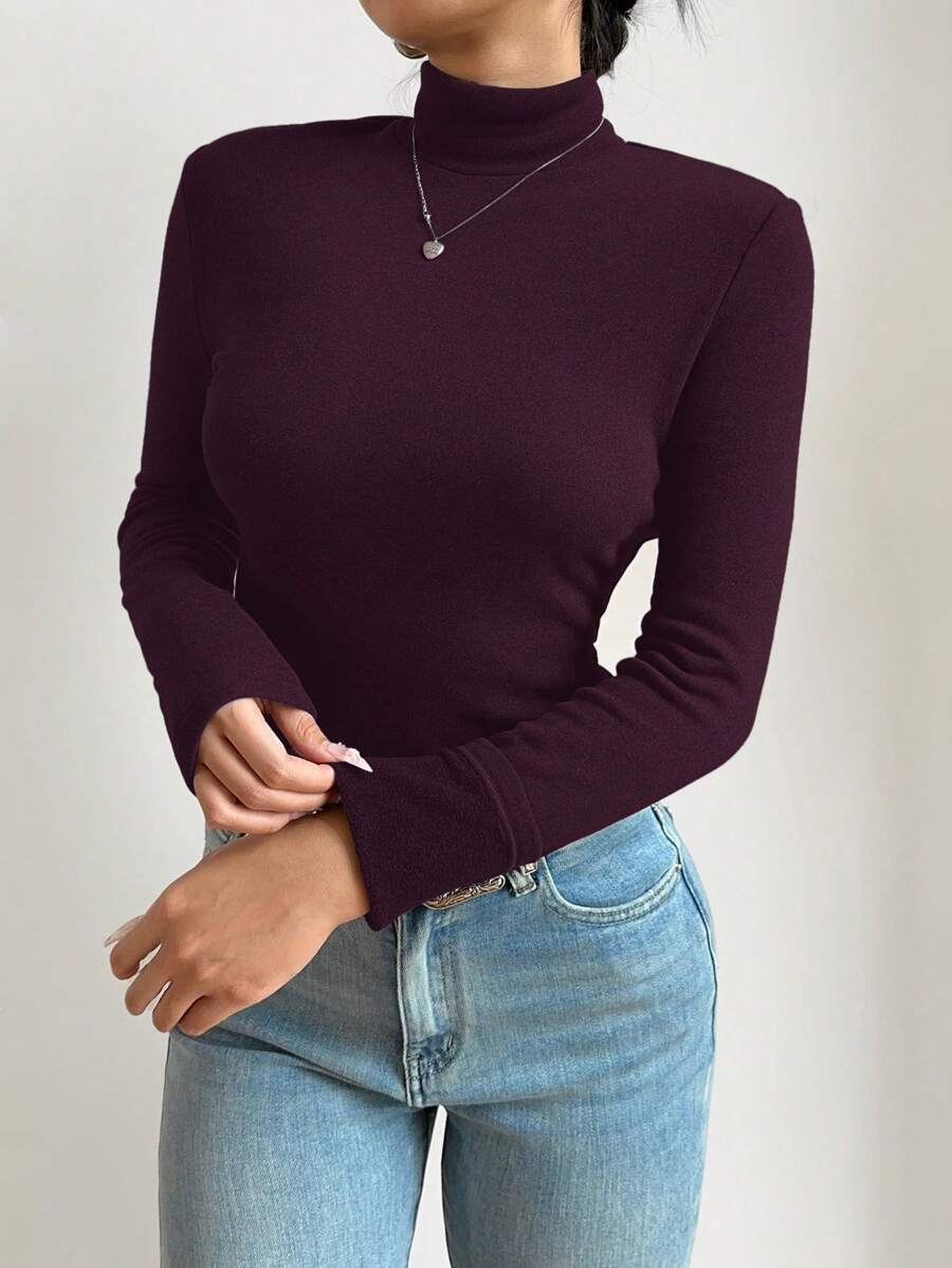 Aberdeen Fleece Lined Thermal Mock Neck Fitted Top