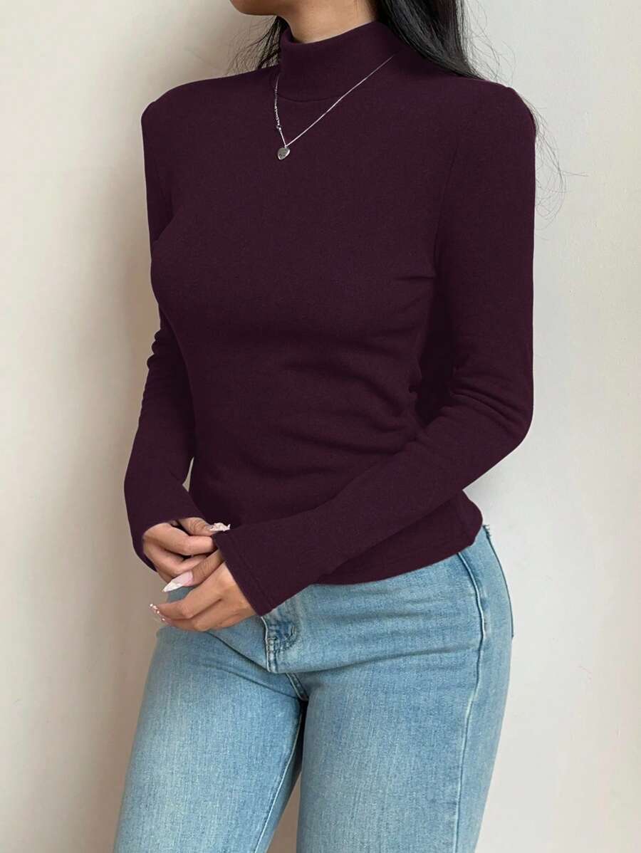 Aberdeen Fleece Lined Thermal Mock Neck Fitted Top