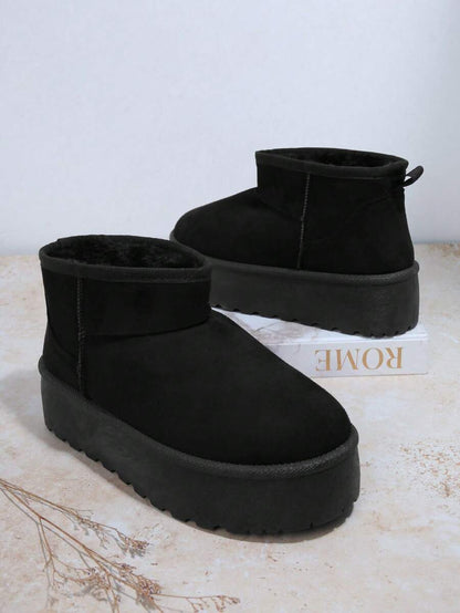 Solezae Women's Versatile Faux Suede Slip On Lug Sole Ankle Booties For Warm Mother's Day Present For Christmas Mensa