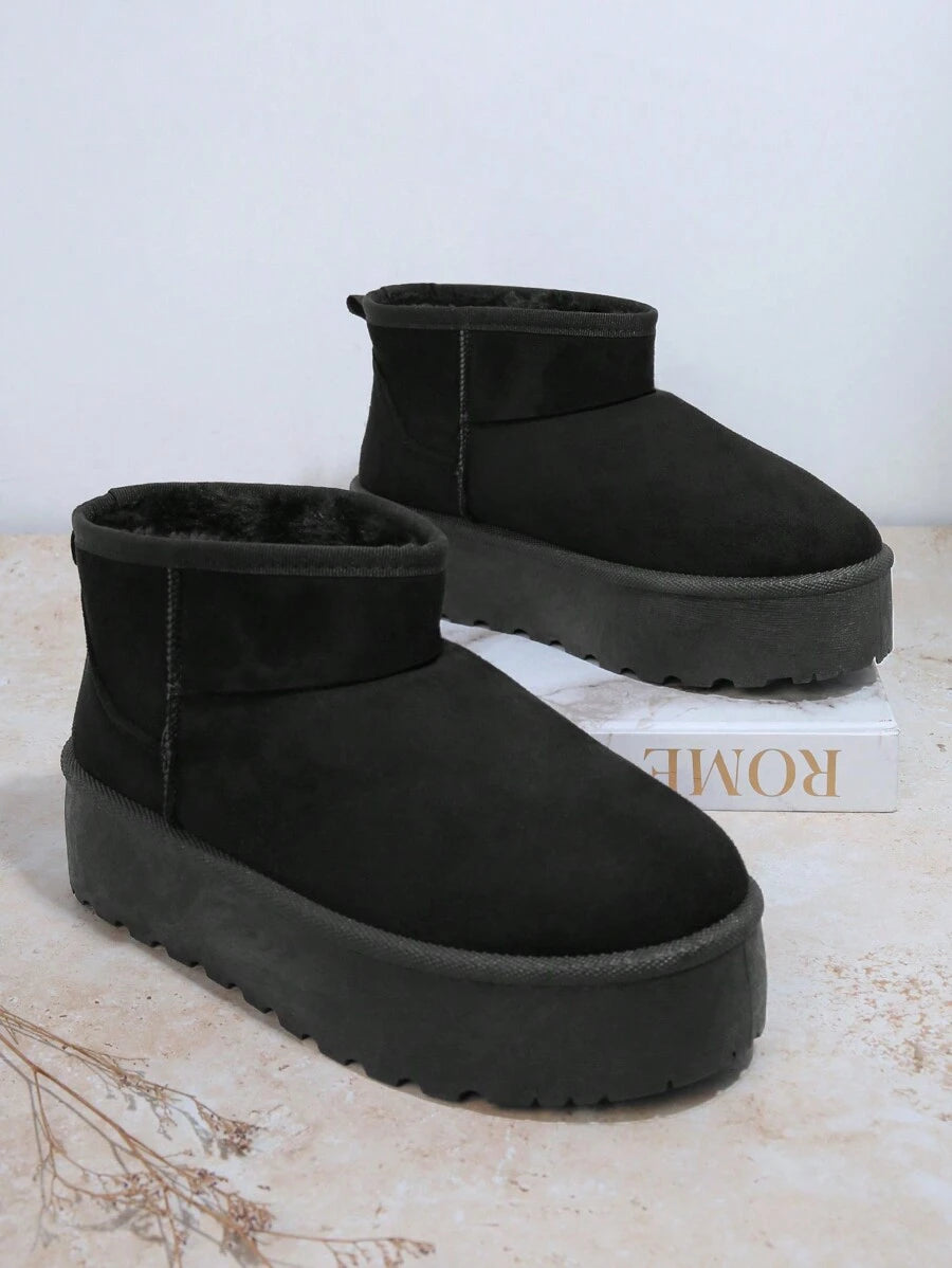 Solezae Women's Versatile Faux Suede Slip On Lug Sole Ankle Booties For Warm Mother's Day Present For Christmas Mensa