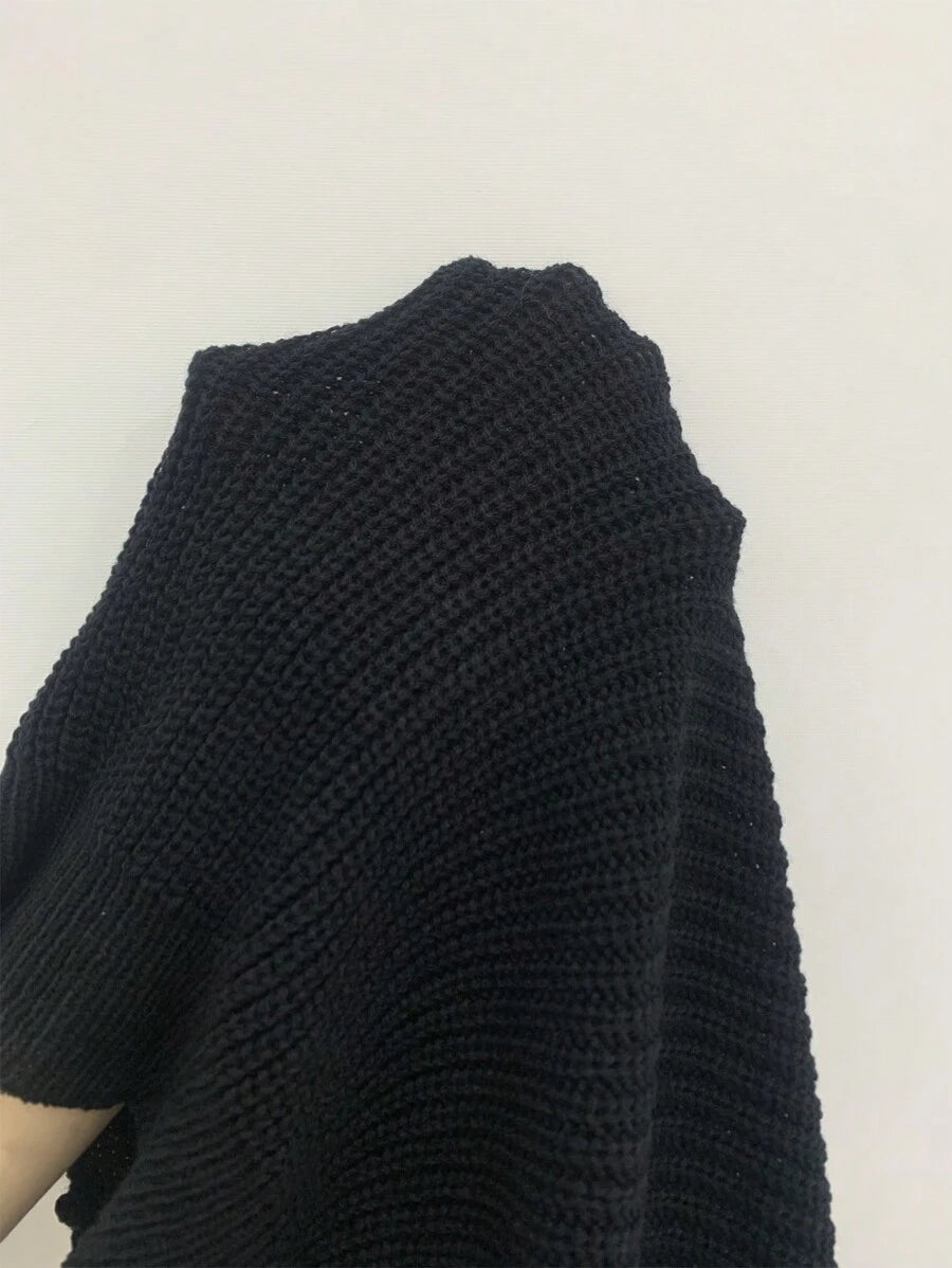 Aarhus V Neck Raglan Sleeve Ribbed Knit Sweater
