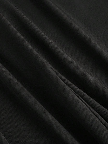 Katya Pleated Wide Leg Pants Tailored High Rise Trousers - Charcoal Grey