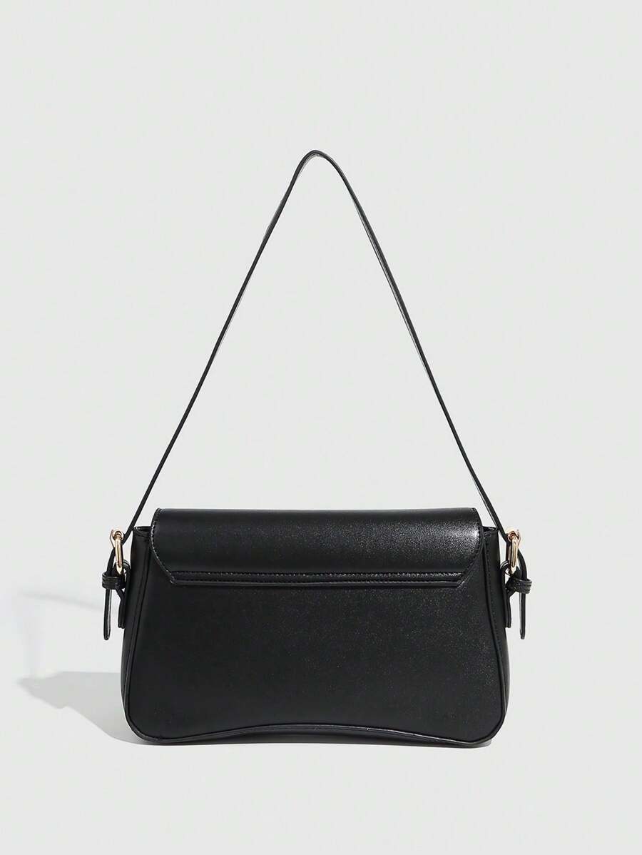 Riga Patent Faux Leather Flap Shoulder Bag
