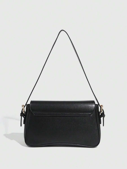 Riga Patent Faux Leather Flap Shoulder Bag