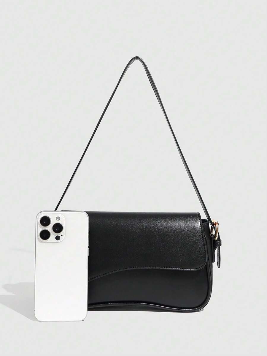 Riga Patent Faux Leather Flap Shoulder Bag