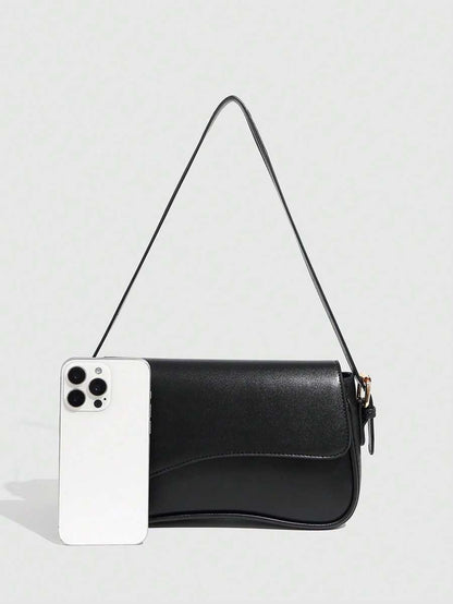 Riga Patent Faux Leather Flap Shoulder Bag