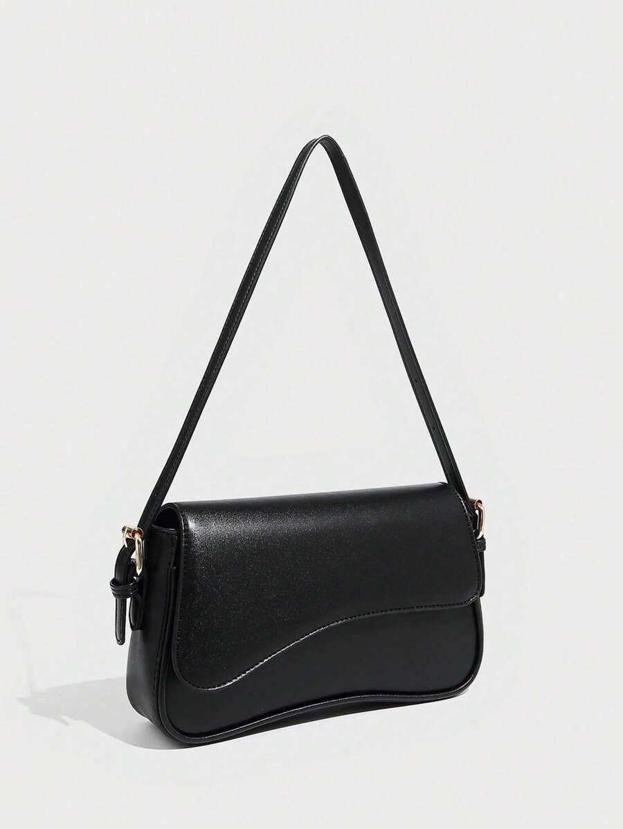 Riga Patent Faux Leather Flap Shoulder Bag