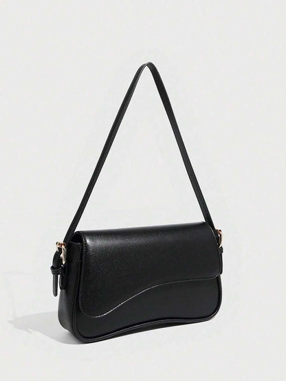 Riga Patent Faux Leather Flap Shoulder Bag