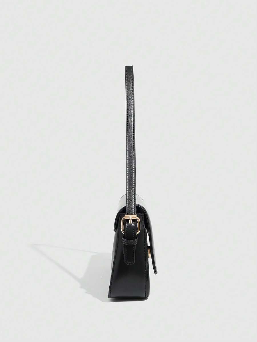 Riga Patent Faux Leather Flap Shoulder Bag