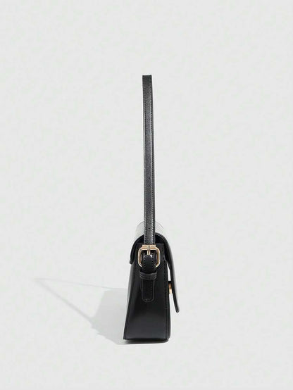 Riga Patent Faux Leather Flap Shoulder Bag