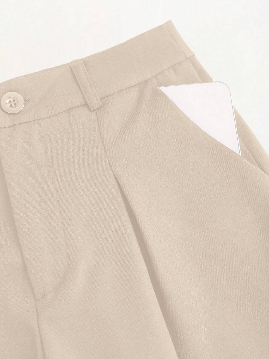Rhea Two Piece Set Button Vest and Pleated Wide Leg Pants - Cream