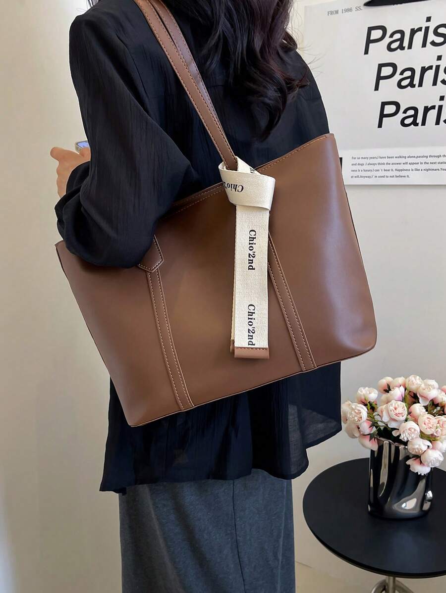 Tartu Large Faux Leather Shoulder Tote Bag