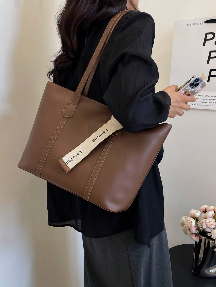 Tartu Large Faux Leather Shoulder Tote Bag