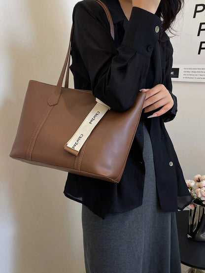 Tartu Large Faux Leather Shoulder Tote Bag