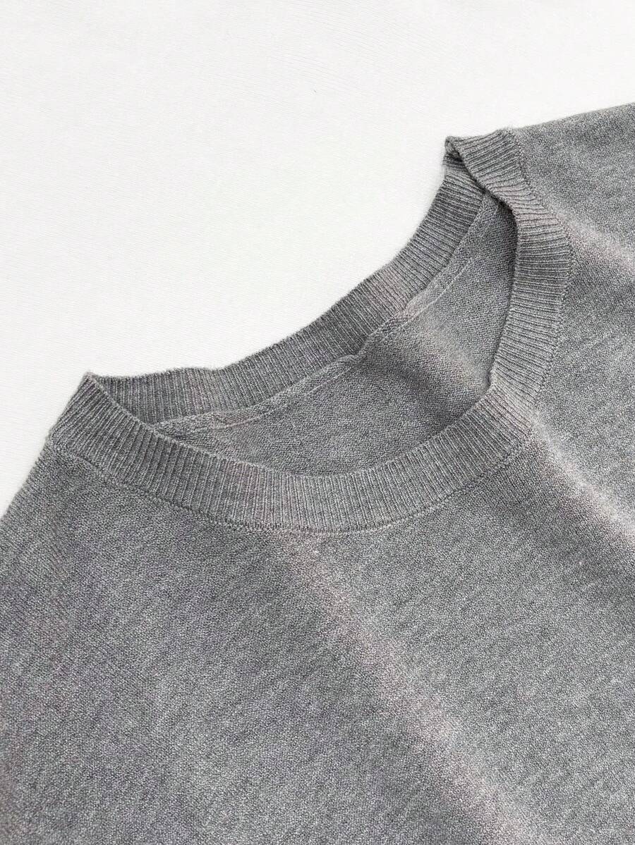Women's Fine Rib Knit Short Sleeve Top, Fitted Stretch Tee for Layering and Work - Burgundy